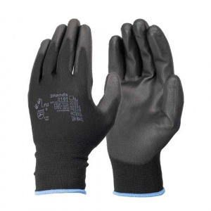 Перчатки нейлоновые с полиуретановым покрытием черные