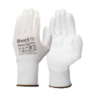 Перчатки нейлоновые с полиуретановым покрытием белые WHITE