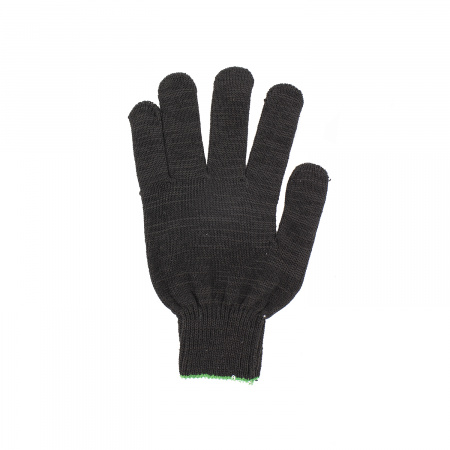 Перчатки трикотажные черные с ПВХ Точка 5-нитка (10 класс)