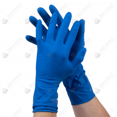 Перчатки хозяйственные резиновые синие